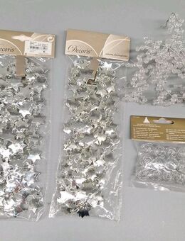 Bastelzubehör Material Weihnachten, Silber Kugeln und Sterne teilweise neu ovp - Essen