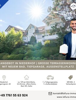 Happy Family! Attraktive 4,5-Zi.-Souterrainwohnung mit riesiger Terrasse, Tiefgarage, Stellplatz - Murg