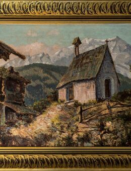 Öl-Gemälde EMIL SCHILL, Berghof mit Kapelle 1941!! - Berlin