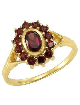 Firetti Fingerring Schmuck Geschenk Gold 333 Damenring Goldring Edelstein Farbstein, mit Granat