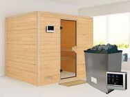 Karibu Sauna Soraja, BxTxH: 231 x 196 x 200 cm, 40 mm, (Set) 9-kW-Ofen mit externer Steuerung