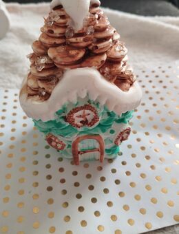 Zwerghäuschen als Dekoration aus Gips auch für draußen geeignet - Niedertrebra