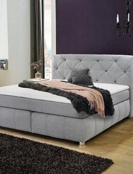 Jockenhöfer Gruppe Boxspringbett Bella erhältlich in 140 & 180cm Breite, mit Kaltschaum-Topper und Rauchglas-Steinen