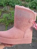 Gr. 38, kuschelig warm gefütterte Winter Snow Boots, GLITZER, rosa in 63486