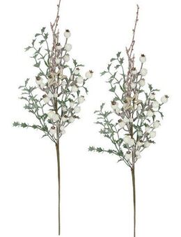 Kunstzweig Künstlicher Ilexzweig mit Beeren Tanne, I.GE.A., Höhe 67 cm, 2er Set Dekozweig Zweig Deko für Girlande Kranz Weihnachtsdeko