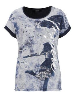 Aniston SELECTED Blusenshirt mit seitlichen Galonstreifen und Glitzersteinchen