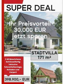 Haus-Neubau mit vielen EXTRAS / Super Deal / 171 m² E40 Stadtvilla für 398.900,- EUR - Jena