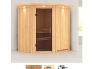 Karibu Sauna Tomke, BxTxH: 184 x 165 x 202 cm, 68 mm, (Set) 3,6-kW-Plug & Play Ofen mit integrierter Steuerung