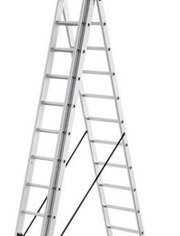 Hailo Vielzweckleiter HobbyStep combi (Set), Aluminium Kombileiter 3-teilig 3x12 Sprossen