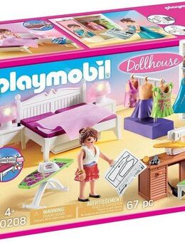 Playmobil® Schlafzimmer mit Nähecke (70208), Dollhouse Konstruktions-Spielset, (67 St), Made in Germany