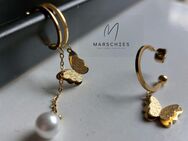 "Butterfly Pearl" Asymmetrischer Ohrring 18k vergoldet - Jüchen