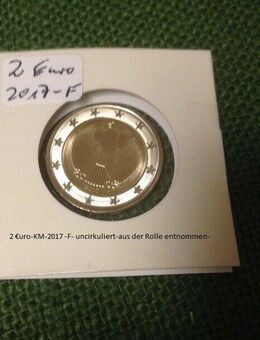 2017 2 €uro - F - Kursmünze - Adler - Bankfrisch -aus der Rolle- - Mahlberg