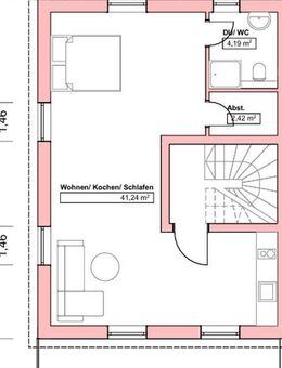 Möbilierte Penthouse Wohnung - Riedstadt