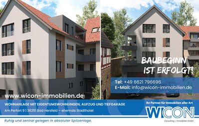 IN BAU-NEUBAU VON 16 EIGENTUMSWOHNUNGEN IN ABSOLUTER SPITZENLAGE VON BAD HERSFELD - EHEMALS STADTHOTEL