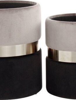 Kayoom Stauraumhocker Hocker Zora 125 2er-Set, samtweicher Stoffbezug,runde elegante Form (Set, 2 St), edles Design mit Metallring, gepolstert, mit Stauraum