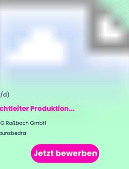 Schichtleiter Produktion (w/m/d) - Braunsbedra