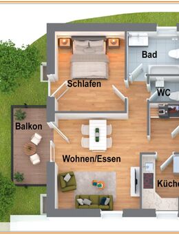 2 Zimmer-Wohnung: 60 m², mit Balkon, Tageslichtbad, 2 WC & Keller, Erstbezug 2025, in 73117 Wangen bei Göppingen kaufen (147) - Wangen