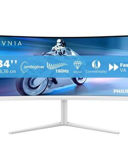 Philips 34M2C5501A Curved-Gaming-LED-Monitor (86,4 cm/34 ", 3440 x 1440 px, WQHD, 0,5 ms Reaktionszeit, 180 Hz, VA LCD, Höhe, Drehung, Neigung)