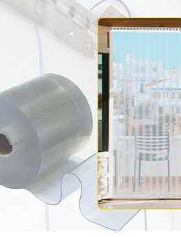 Streifenvorhang PVC Transparent Einfarbig Supermärkte Industrie 300mm Breite x 3mm Dicke x 25m Länge - Wuppertal