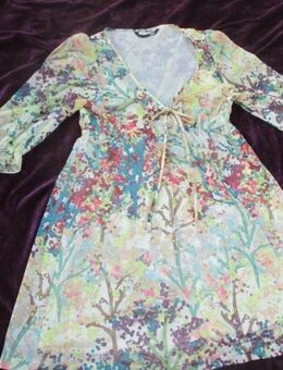 NEU * Blumen * Blüten * Flower- Power * Romantik * Cocktail * Ausgeh * Anlass * Ball * Seiden- Chiffon * Baby Doll * Mini- Kleid "H&M" Gr. 36- 38/ S * Aquarell * Pastell bunt * - Riedlingen