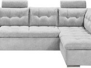 ED EXCITING DESIGN Ecksofa Oman L-Form, mit Bettfunktion, Bettkasten, Armteilverstellung & Kopfstützen
