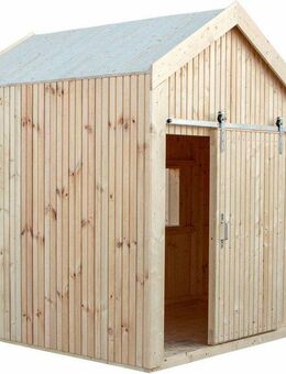 PLUS Spielhaus Cozy - 184×208 cm mit Sitzbank - unbehandelt, Made in Europe