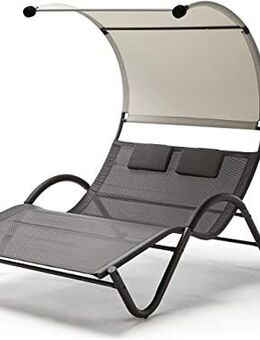 KG Doppelliege "Orio", Gartenliege, Metall/Textil, grau, neu - Leipzig Nordwest