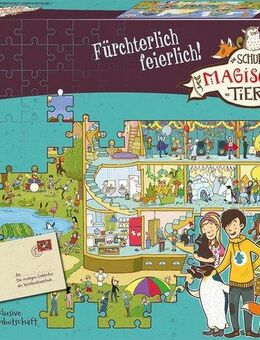 Kosmos Puzzle Story Puzzle: Die Schule der magischen Tiere, Fürchterlich Feierlich, 200 Puzzleteile, mit Leuchteffekt, Made in Germany