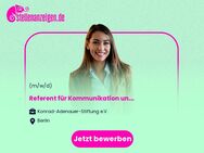 Referent (m/w/d) für Kommunikation und Vermarktung (Producer) (m/w/d) Vollzeit / Teilzeit - Berlin