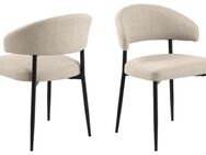 ACTONA GROUP Esszimmerstuhl Edina Stuhl, Wohnzimmerstuhl, Stoff, schwarze Stahlbeine, 2er-Set