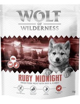 Wolf of Wilderness Junior "Ruby Midnight" Rind & Kaninchen - getreidefreie Rezeptur - Sparpaket: 5 x 1 kg