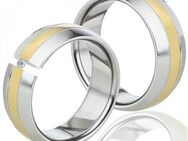 8mm breite Titanringe mit Diamant LUC67 Gravur - Aholming