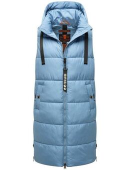 Navahoo Steppweste Schnuffelchen (1-tlg) warme Damen Outdoor-Weste lang mit Kapuze