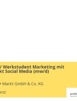 Praktikum / Werkstudent Marketing mit Schwerpunkt Social Media (mw/d) - Wallenhorst
