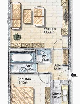 Gepflegte 2-Zi.-Whg. mit Balkon und TG-Stellplatz in der Buchenau - Fürstenfeldbruck