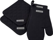 ROSS Topflappen Exclusiv, (Set, 4-tlg), 2x Topflappen und 2x Grillhandschuh, 100% Baumwolle