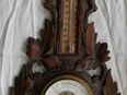 Barometer ,Thermometer , Wetterstadion , Holz geschnitzt , Höhe 51cm Breite 27cm in 02828