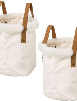 Creativ home Organizer Weihnachtsdeko (Set, 2 St), mit Kunstfellrand und Henkel, Höhe 20 cm, auch als Übertopf geeignet