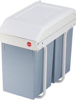 Hailo Einbaumülleimer Multi-Box duo L, 28 Liter, grau, Kunststoff Inneneimer, Made in Germany