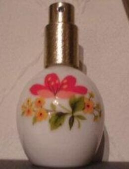 Flacon Zerstäuber Porzellan Marke Ilona Parfüm Duftwasser Dekor Blumen Glas 1970 - Bottrop