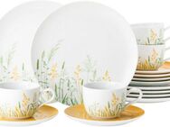 Seltmann Weiden Kaffeeservice Geschirr-Set, 18 Teile, Liberty Meadow Grasses (18-tlg), 6 Personen, Porzellan, mit Gräsermotiv, Made in Germany