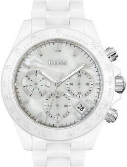 BOSS Multifunktionsuhr NOVIA CERAMIC 1502630, Quarzuhr, Damenuhr, Herrenuhr Armbanduhr, Keramik