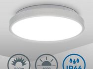 B.K.Licht LED Deckenleuchte LED Bad-Deckenlampe, Silberfarbig, LED fest integriert, Neutralweiß, 12W, 1.200lm, 4.000K, IP44, Ø29cm