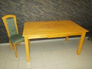 Esstisch Holz massiv + 2x Stühle gepolstert Tisch Schublade Polsterstühle Massivholz - Haltern (See) Zentrum