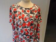 Femme Shirt Bluse Blusenshirt Gr. 50 Polyester Viskose ½ Arm grau weiß rot 5,- - Flensburg