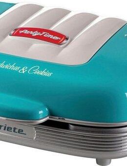 Ariete 3-in-1-Sandwichmaker Party Time 1972B, Cookie-Maker, 700 W, für Sandwiches, Muffins und Donats, blau