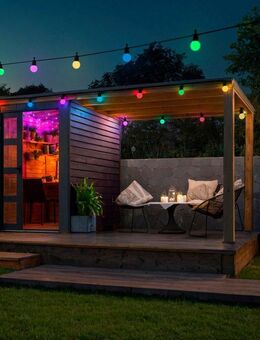 Hama LED-Lichterkette LED Lichterkette Outdoor (mit App, 12 Glühbirnen, 16 Mio. Farben, 8 m)