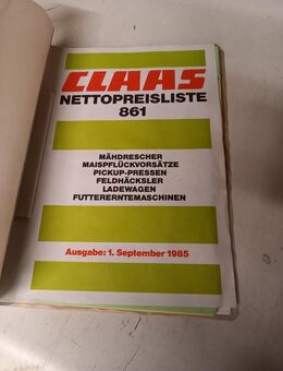Nostalgie Preis Liste Claas 1985 - Büdingen