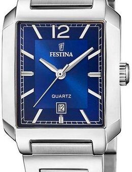 Festina Quarzuhr On The Square F20679/3, Armbanduhr, Damenuhr, Edelstahlarmband, Datum