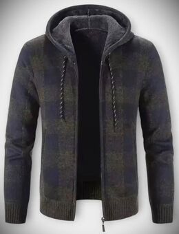 x02) neue Herren Freizeitjacke mit Kapuze Jacke Teddy Futter - Modell Theo - ca. M - L - Garbsen